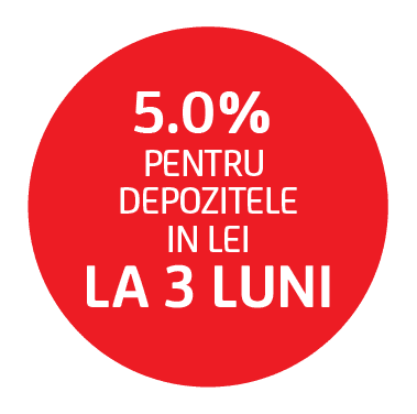 5.0% pentru depozitele in lei la 3 luni