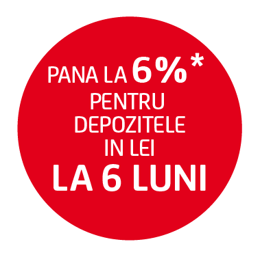 pana la 6.0% pentru depozitele in lei la 6 luni